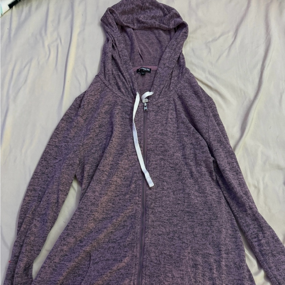 Express Gray Relaxed Fit Hoodie Sweatshirt